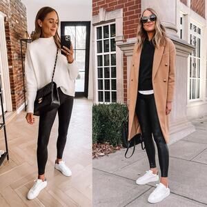 SPANX Faux Leather Leggings in Black Size S